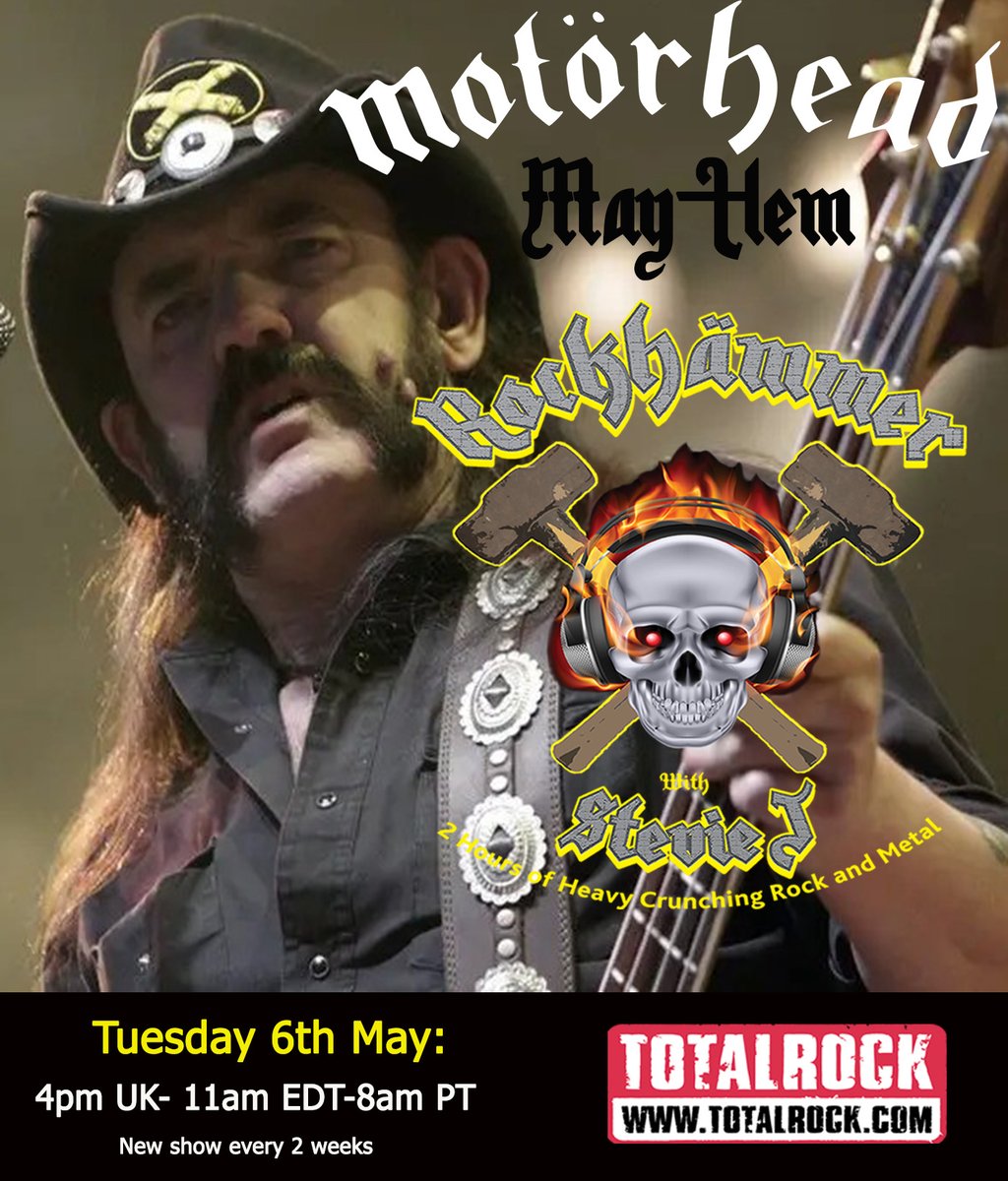 @rockhammershow (@rockhammershow) on Twitter photo Join me Tues on <a href="/TotalRockOnline/">TotalRock</a> as we go <a href="/myMotorhead/">Official Motörhead</a> crazy for 2 hrs. I'll be spinning a LOT of Motorhead, as well as the likes of <a href="/PCATBS/">Phil Campbell & TBS</a> <a href="/OrangeGoblin1/">Orange Goblin</a> <a href="/leaderofdown/">Leader Of Down</a> <a href="/SkewSiskin/">Skew Siskin</a> <a href="/HawkwindHQ/">Hawkwind</a> & more!
Join me in the chat for a warm welcome too: discord.com/invite/yyW2yzv⊠Join me Tues on <a href="/TotalRockOnline/">TotalRock</a> as we go <a href="/myMotorhead/">Official Motörhead</a> crazy for 2 hrs. I'll be spinning a LOT of Motorhead, as well as the likes of <a href="/PCATBS/">Phil Campbell & TBS</a> <a href="/OrangeGoblin1/">Orange Goblin</a> <a href="/leaderofdown/">Leader Of Down</a> <a href="/SkewSiskin/">Skew Siskin</a> <a href="/HawkwindHQ/">Hawkwind</a> & more!
Join me in the chat for a warm welcome too: discord.com/invite/yyW2yzvâŠ