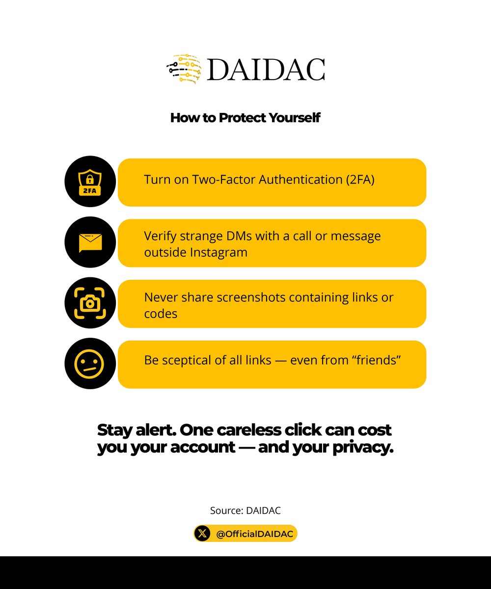 OfficialDAIDAC's tweet image. Months after Meta ended third-party fact-checking, Instagram scams have surged, leaving users more vulnerable to account takeovers and phishing attacks.
Flip the cards and see key insights here: ➡️ daidac.thecjid.org/months-after-m…
#CyberSecurity #OnlineSafety #Disinformation