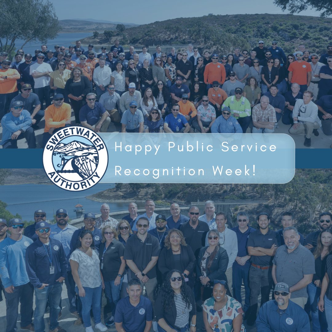 At Sweetwater Authority, we’re proud to celebrate our team of dedicated public servants who work every day to ensure safe, reliable water for our customers. 
Thank you for your commitment, resilience, and passion for public service. You make a difference—every single day!