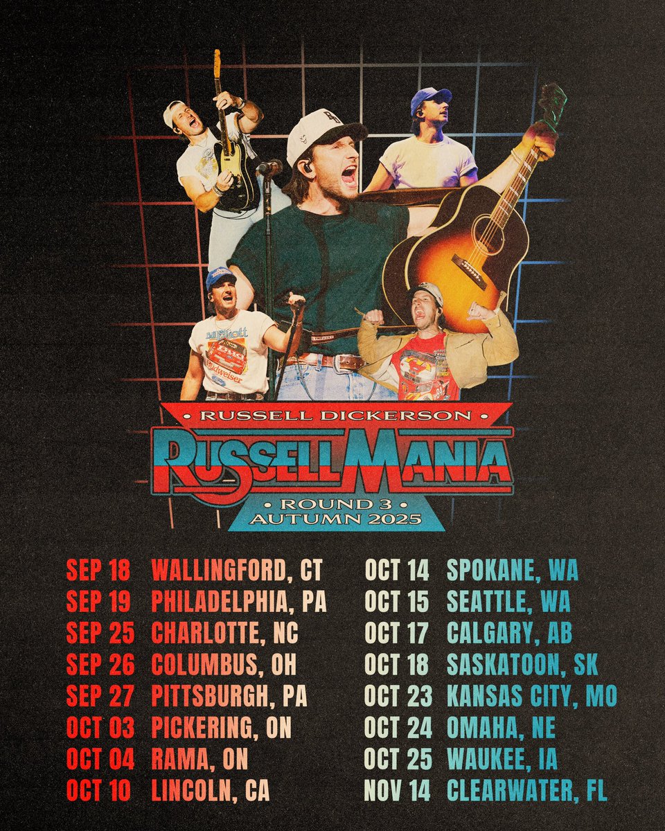 5 NEW DATES ADDED to round 3 of RussellMania!! We're coming for you, West Coast and Canada!! Tickets on sale this Friday! LET'S RAGEEEE!!!!