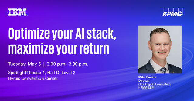 HarveyLevin4's tweet image. Join us at #IBMThink2025 to learn how optimized AI can drive business growth. Hear from experts at KPMG, Verizon, and IBM about creating a flexible, transparent AI stack that maximizes ROI. bit.ly/3F0wmrR