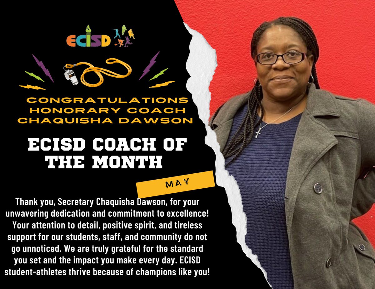 EctorCountyISDAthletics (@ecisdathletics) on Twitter photo Join us in congratulating Honorary Coach Secretary Chaquisha Dawson—our May ECISD Athletic Dept. Coach of the Month! Your attention to detail, positive spirit, and unwavering support uplift our athletes, staff & community. We appreciate you! <a href="/BigRedBronchos/">Odessa High School</a> <a href="/KeeleySBoyer/">Keeley Boyer</a> Join us in congratulating Honorary Coach Secretary Chaquisha Dawson—our May ECISD Athletic Dept. Coach of the Month! Your attention to detail, positive spirit, and unwavering support uplift our athletes, staff & community. We appreciate you! <a href="/BigRedBronchos/">Odessa High School</a> <a href="/KeeleySBoyer/">Keeley Boyer</a>