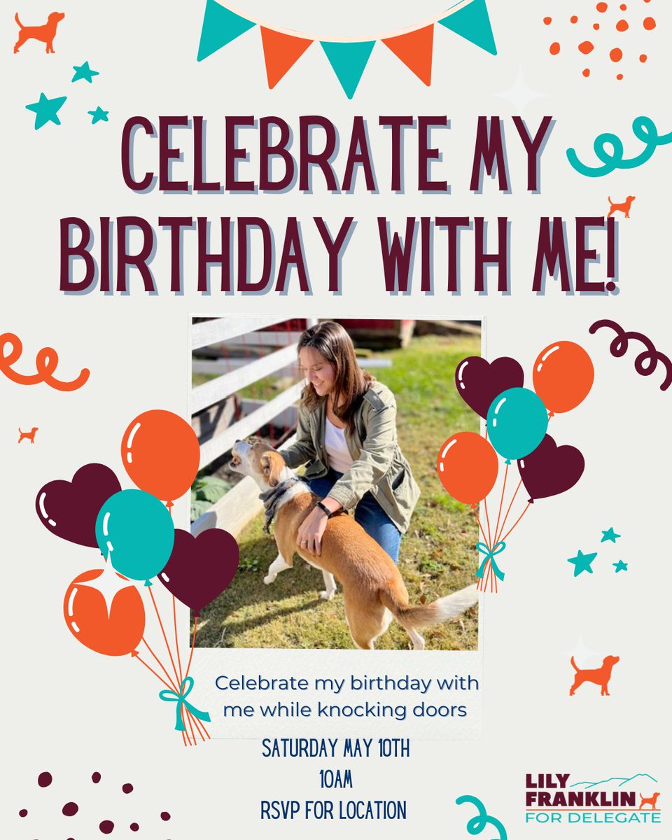 This Saturday is my birthday! I'll be spending the day on the doors— I hope to see you there. mobilize.us/s/vWiWur