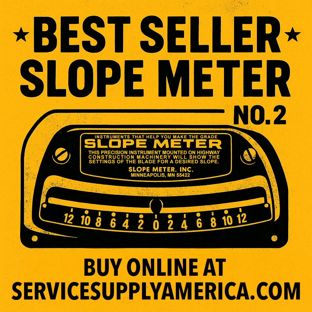 Mount on the dash in the operator's view for fast, accurate readings for any slope. Slope Meter No. 2  is used on motor graders, asphalt pavers, wheel ditches, tunneling machines, etc. Range: 0-12% (% of grade).
Order online servicesupplyamerica.com/products/slope…
Use code toughjobs to save $10!