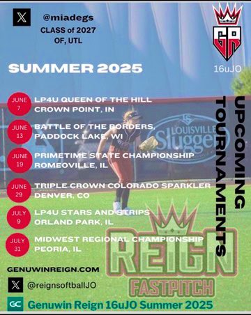 2025 summer schedule!! <a href="/reignsoftballJO/">GenuWinReign18uJO</a>