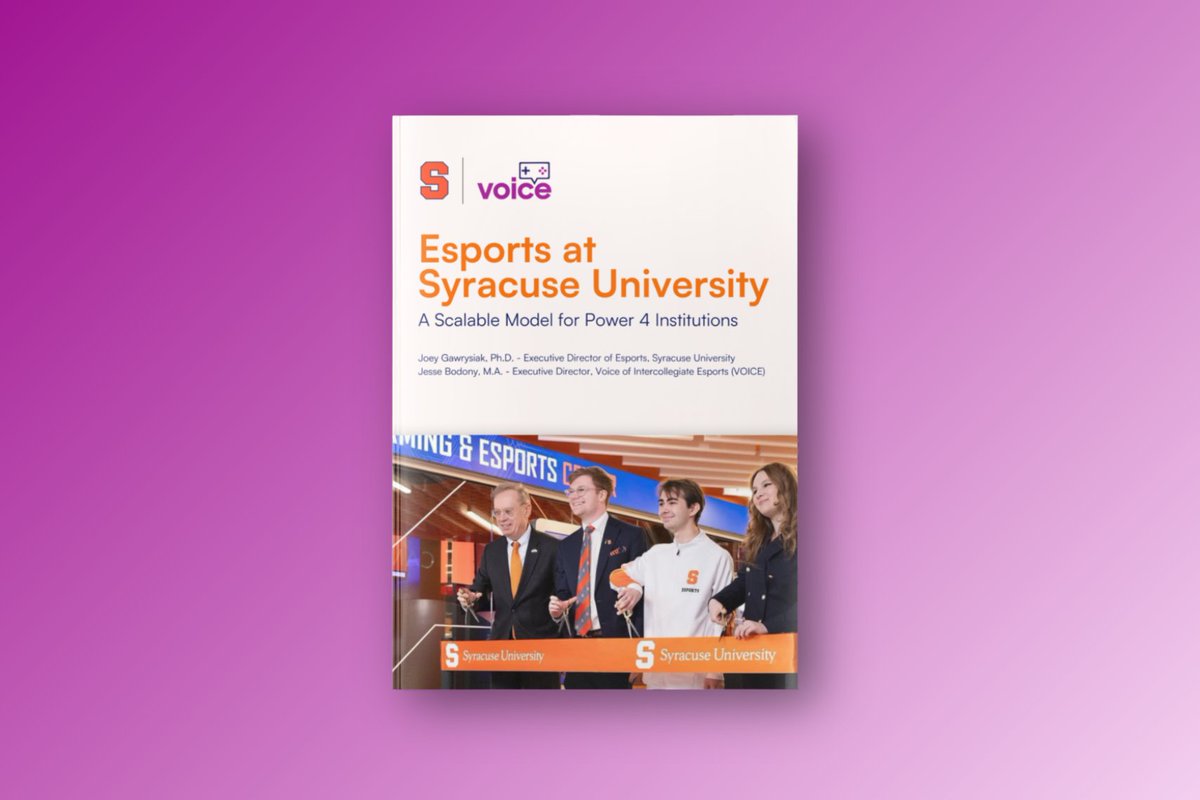 Voice of Intercollegiate Esports (VOICE) (@voicecollegiate) on Twitter photo What does it take for a Power 4 school to succeed in esports?
We went under the hood with <a href="/Cuse_Esports/">Syracuse Esports</a> to understand what's possible when a P4 school treats esports with the same seriousness as other flagship offerings.
Download the case study here: voicecollegiate.org/featured-resou… What does it take for a Power 4 school to succeed in esports?
We went under the hood with <a href="/Cuse_Esports/">Syracuse Esports</a> to understand what's possible when a P4 school treats esports with the same seriousness as other flagship offerings.
Download the case study here: voicecollegiate.org/featured-resou…
