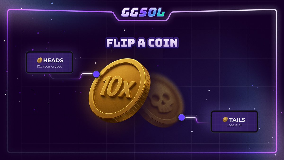 GGSOLio's tweet image. Flip a coin

Heads: 10x your crypto
Tails: Lose it all

Be honest... you’d try it, wouldn’t you?👀