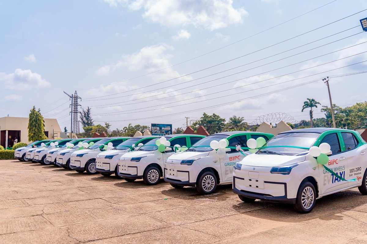BenueInvestment's tweet photo. BIPC LAUNCHES GREEN WHEELS TAXI, TARGETS 1,500 JOBS

The Benue Investment and Property Company Limited (BIPC) has officially launched the Green Wheels Taxi project an innovative transport solution aimed at creating 1,500 jobs and revolutionizing mobility in the state through https://t.co/yL4mkdEikw