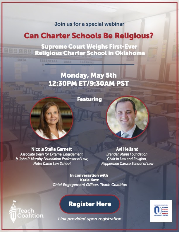 Michael Avi Helfand (@mahelfand) on Twitter photo If you're looking for some post oral argument analysis of the Supreme Court's religious charter school case, the <a href="/TeachCoalition_/">Teach Coalition</a> will be hosting webinar shortly with me and Nicole Garnett giving our takes. If you're looking for some post oral argument analysis of the Supreme Court's religious charter school case, the <a href="/TeachCoalition_/">Teach Coalition</a> will be hosting webinar shortly with me and Nicole Garnett giving our takes.