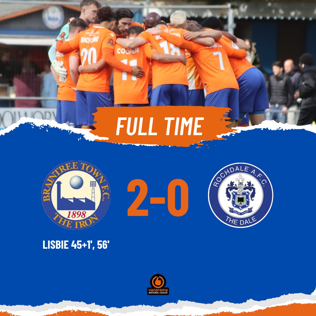 FULL TIME!

It felt like it should have been confirmed weeks ago, but with a solid win at home we are STAYING in The National League for our NINTH season! Best of luck to our visitors today <a href="/officiallydale/">Rochdale AFC</a> as they head into the Playoffs and a safe journey home

#IronArmy