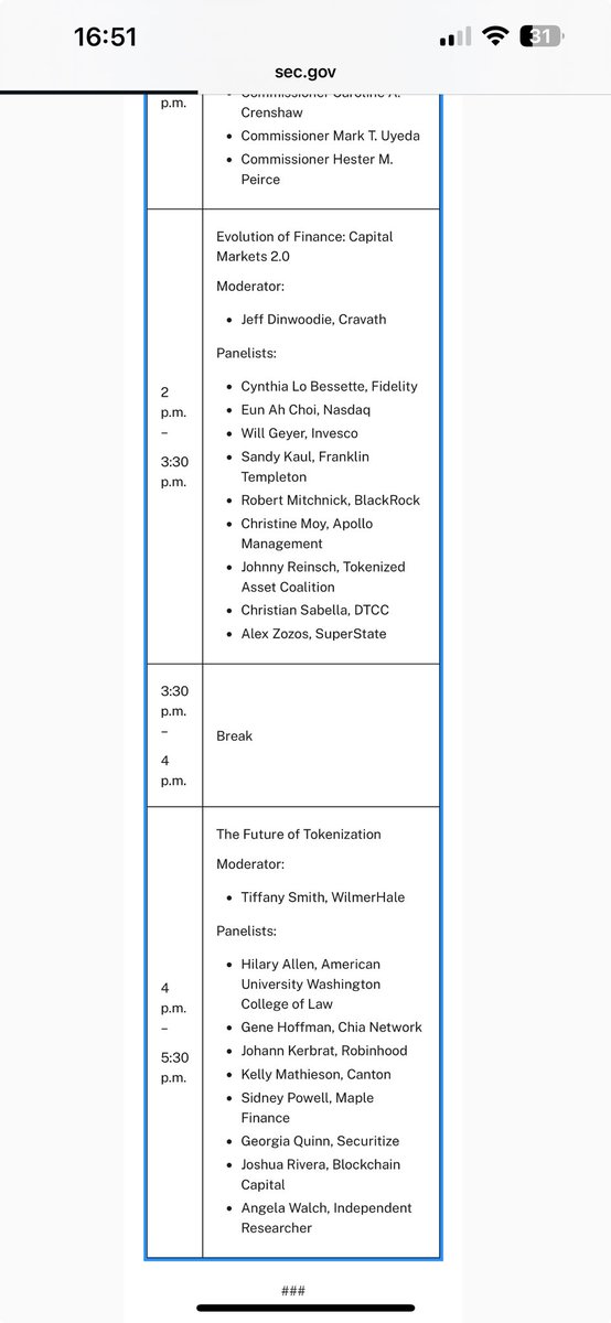 Qretitoken's tweet photo. The SEC announce the agenda and panelist’s for the roundtable on Tokenisastion.

https://t.co/iaqol1YNjT https://t.co/HnZmlE2nIj