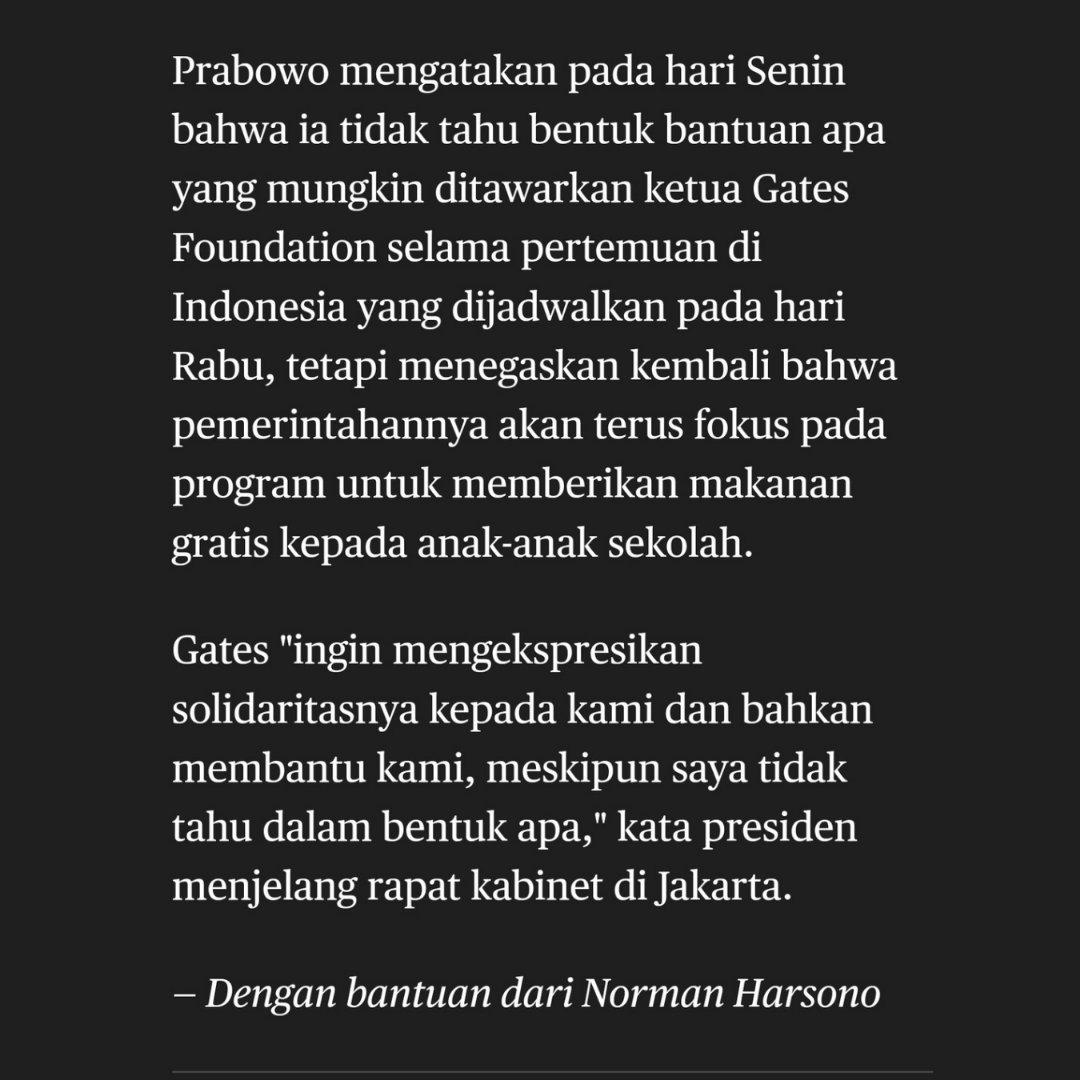 "Mengatasnamakan solidaritas, padahal menyelipkan kepentingan. Dia tidak pernah benar-benar memberi tanpa menuntut kembali. Waspada—‘bantuan’ bisa jadi alat kendali."
Saya mendukung makan siang gratis, mendukung perubahan dari bapak presiden kita, Pak Prabowo, tidak dengan BG.