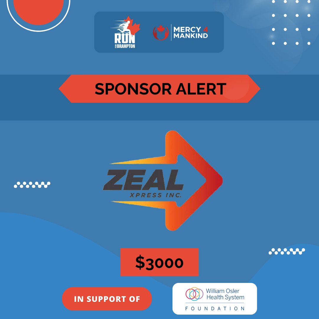 Run For Brampton (@run4brampton) on Twitter photo π¦π£π’π‘π¦π’π₯ ππππ₯π§
Big THANK YOU to Zeal Xpress for their generous $3,000 sponsorship in support of our Run for Brampton
Your support helps us make a real impact through the
<a href="/OslerHealth/">William Osler Health System</a>
π
May 11
πCentral Peel Turf Field
π9AM
Register Now:
raceroster.com/events/2025/10β¦ π¦π£π’π‘π¦π’π₯ ππππ₯π§
Big THANK YOU to Zeal Xpress for their generous $3,000 sponsorship in support of our Run for Brampton
Your support helps us make a real impact through the
<a href="/OslerHealth/">William Osler Health System</a>
π
May 11
πCentral Peel Turf Field
π9AM
Register Now:
raceroster.com/events/2025/10β¦