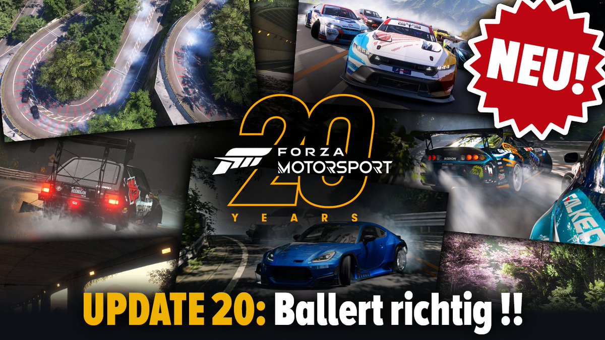Update 20 ist da und zelebriert 20 Jahre FORZA MOTORSPORT und wie!! Fujimi Kaido kehrt zurück; neues Feature Autotreffen; neue Autos; neues Carpack,... uvm.!! 🤩

▶️ youtu.be/cNJ9me14hwk

#ForzaMotorsport #Forza #MotorsportDEU #FM