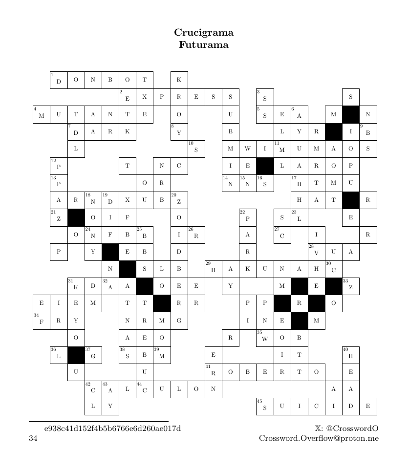 CrosswordO's tweet photo. Robot actor de telenovelas. ๐บ #Futurama #CrosswordPuzzle #Calculon #Drama #e938c41d152f4b5b6766e6d260ae017d #34 https://t.co/p1e1VxbDw3