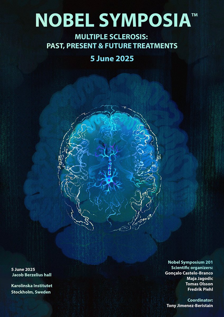 GonçaloCasteloBranco (@gocastelobranco) on Twitter photo Join us at the Nobel Symposium
Multiple Sclerosis: Past, Present and Future Treatments
June 5th, 2025 | Jacob Berzelius lecture hall <a href="/karolinskainst/">Karolinska Institutet</a>| Stockholm, Sweden
free registration at:
jirango.com/cview/web/f049… Join us at the Nobel Symposium
Multiple Sclerosis: Past, Present and Future Treatments
June 5th, 2025 | Jacob Berzelius lecture hall <a href="/karolinskainst/">Karolinska Institutet</a>| Stockholm, Sweden
free registration at:
jirango.com/cview/web/f049…