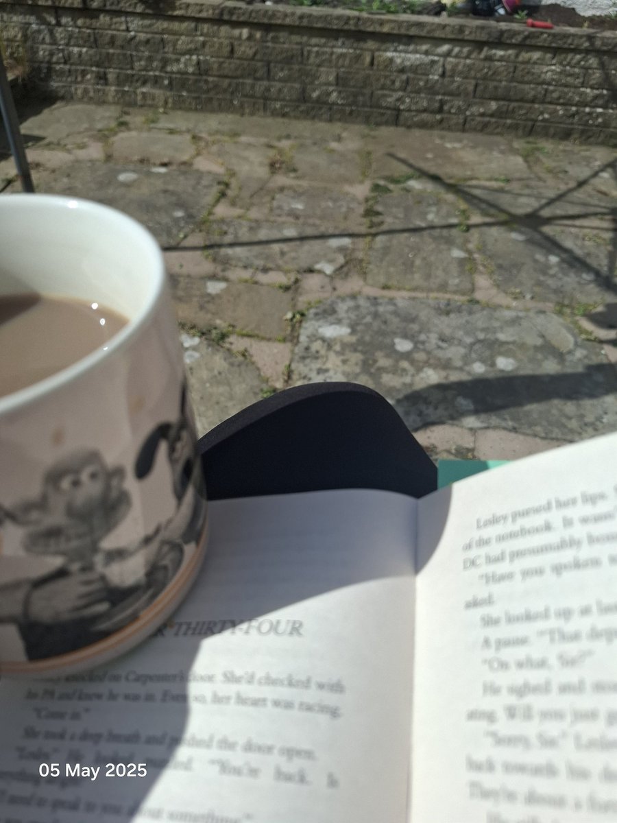 Sunshine, brew and book in the garden. Happy Bank Holiday Monday