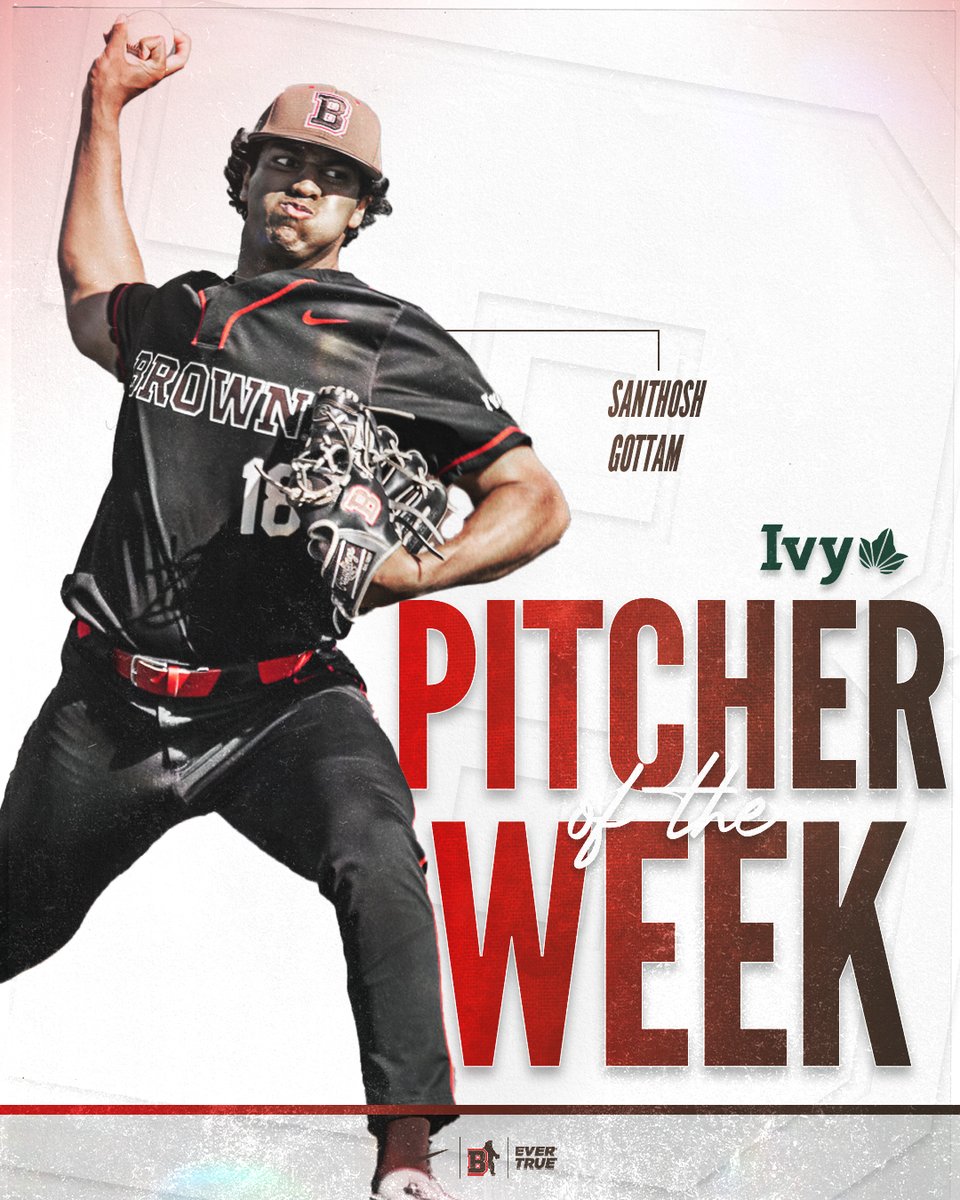 Santhosh Gottam's dominant final outing on Friday has earned Ivy League Pitcher of the Week honors!

📰- tinyurl.com/2ay7qhv3

#EverTrue