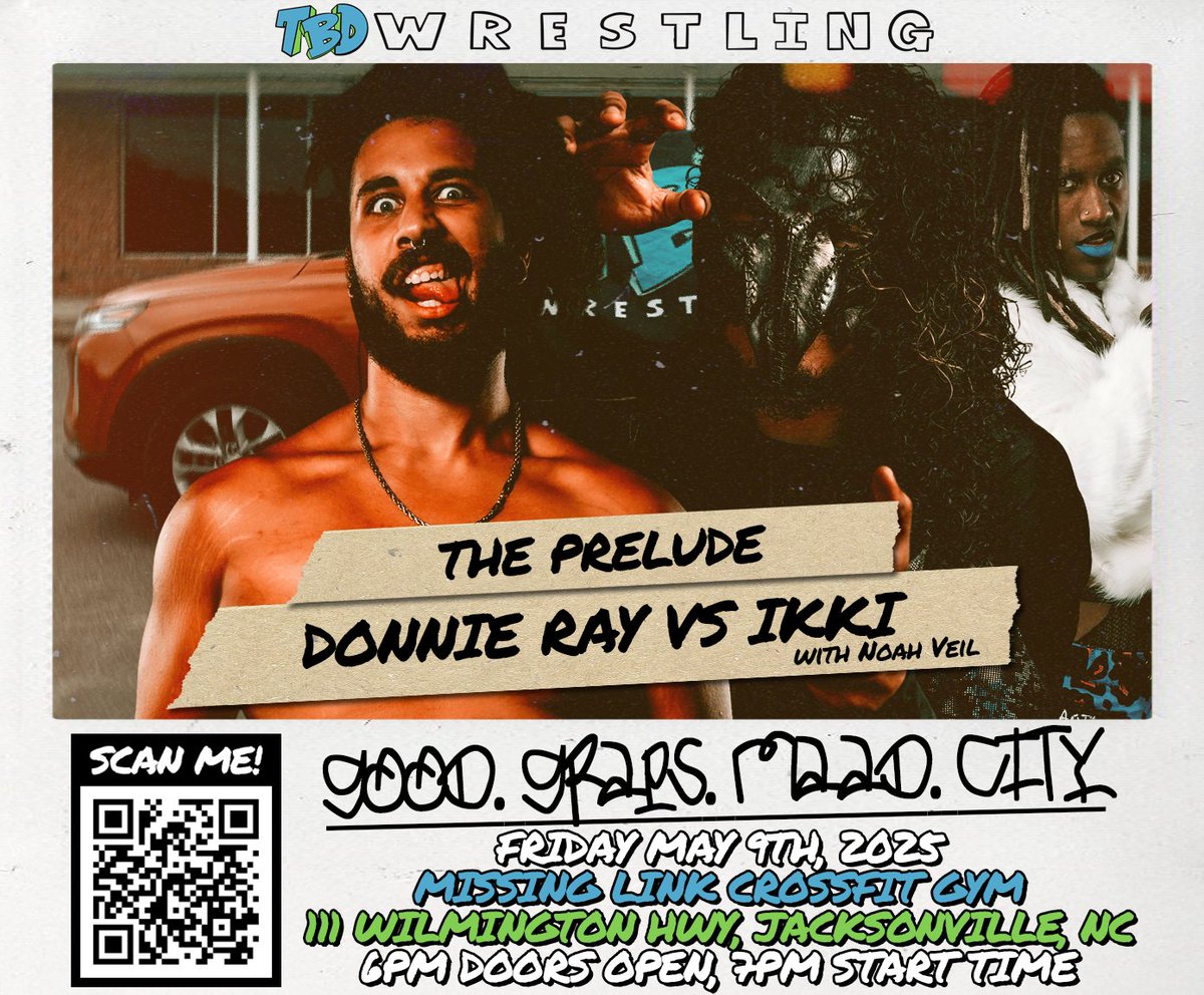 🚨 MATCH ANNOUNCEMENT! 🚨

On May 9th, we'll see <a href="/MeltManDonnie/">MELTMAN</a> step into the ring with House D'Veil member, <a href="/IKKITHEREASON/">I K K I</a>! Of course, <a href="/NoahXVeil/">❌️💀Noah Veil💀❌️</a> will be at ringside as well!

TBD Presents: good graps, m.A.A.d city
Friday, May 09, 2025!
Tickets On Sale Now: Link In Bio!