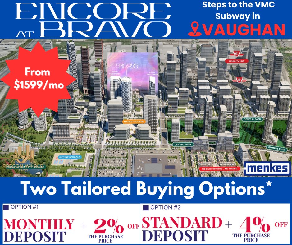 *|FNAME|*, Encore at Bravo in Vaughan: From the $400s | Monthly Deposits Starting at $1599! - mailchi.mp/c8e7c5aaf50c/e…
