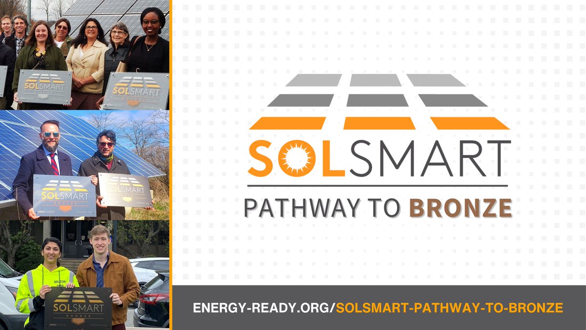 <a href="/GoSolSmart/">SolSmart</a> is a free program that helps local governments take advantage of the booming #SolarEnergy market. It can take just a few steps to earn national recognition—get started with the new Pathway to Bronze tool!  energy-ready.org/solsmart-pathw…