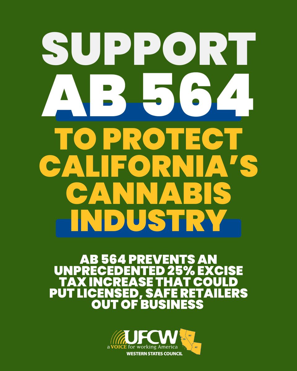 AB 564 will allow California’s legal cannabis industry to survive against the growing threat of the illegal market by preventing an unprecedented 25% excise tax increase. Vote Yes on AB 564!
