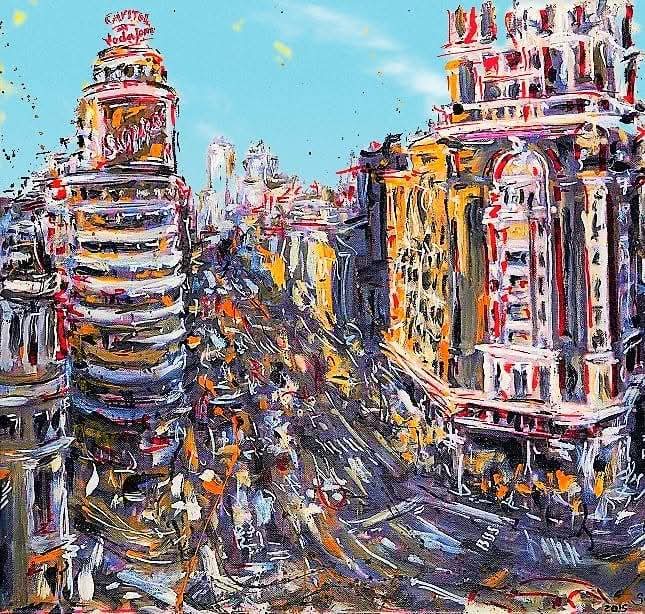 #granvia #plazadelcallao #callao #madrid 50x60 cm <a href="/elcorteingles/">El Corte Inglés</a> <a href="/Schweppes_ES/">Schweppes España</a> @asociaciondelaprensa #acrylicpainting #romerosequi #pedroromerosequi #art