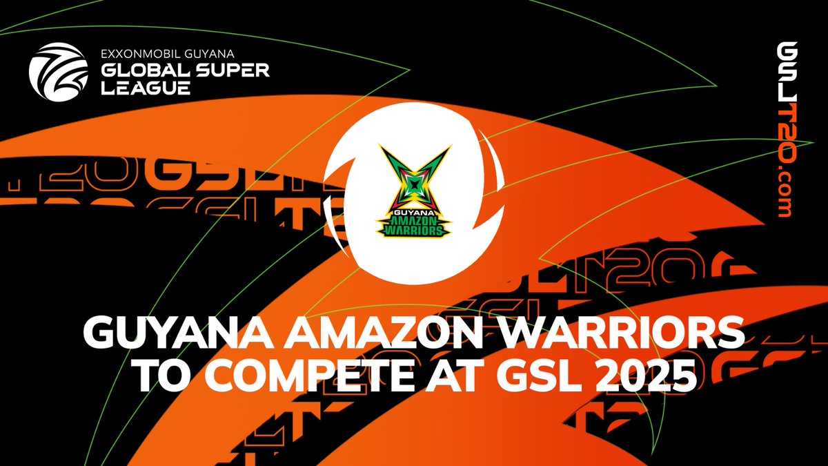 The Guyana Amazon Warriors will take part in the 2025 ExxonMobil Guyana Global Super League where they will be one of five teams from around the world competing for this year’s title.

READ MORE 🔗: bit.ly/GAW2025GSL 

#GSLT20 #GlobalSuperLeague
