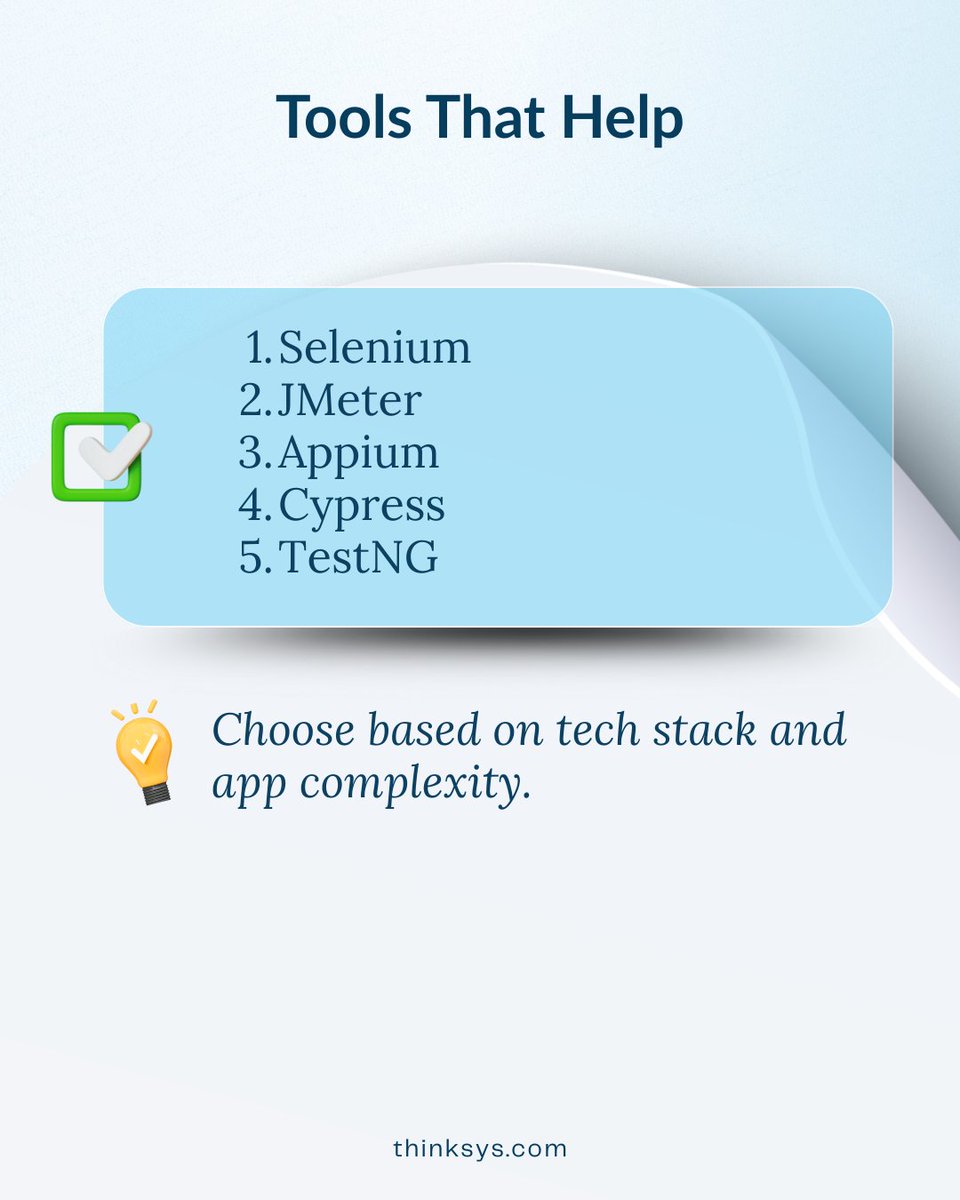 thinksysinc's tweet image. Ready to automate your QA?

Let ThinkSys help you build faster, smarter, bug-free cloud apps.
thinksys.com/qa-testing/sof…

#CloudTesting #AutomatedQA #SoftwareTesting #QAAutomation #ThinkSys