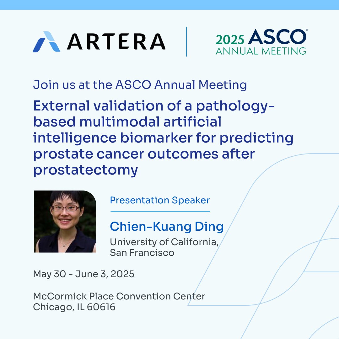 ArteraAI (@arteraai) on Twitter photo The Artera team is heading to #ASCO25! Weāre excited to present 3 studies on how our MMAI platform can personalize care in #prostatecancer, including therapy insights from the STAMPEDE trial data and post-RP risk stratification with <a href="/UCSF/">UC San Francisco</a>.
#ArteraOnTheGo The Artera team is heading to #ASCO25! Weāre excited to present 3 studies on how our MMAI platform can personalize care in #prostatecancer, including therapy insights from the STAMPEDE trial data and post-RP risk stratification with <a href="/UCSF/">UC San Francisco</a>.
#ArteraOnTheGo
