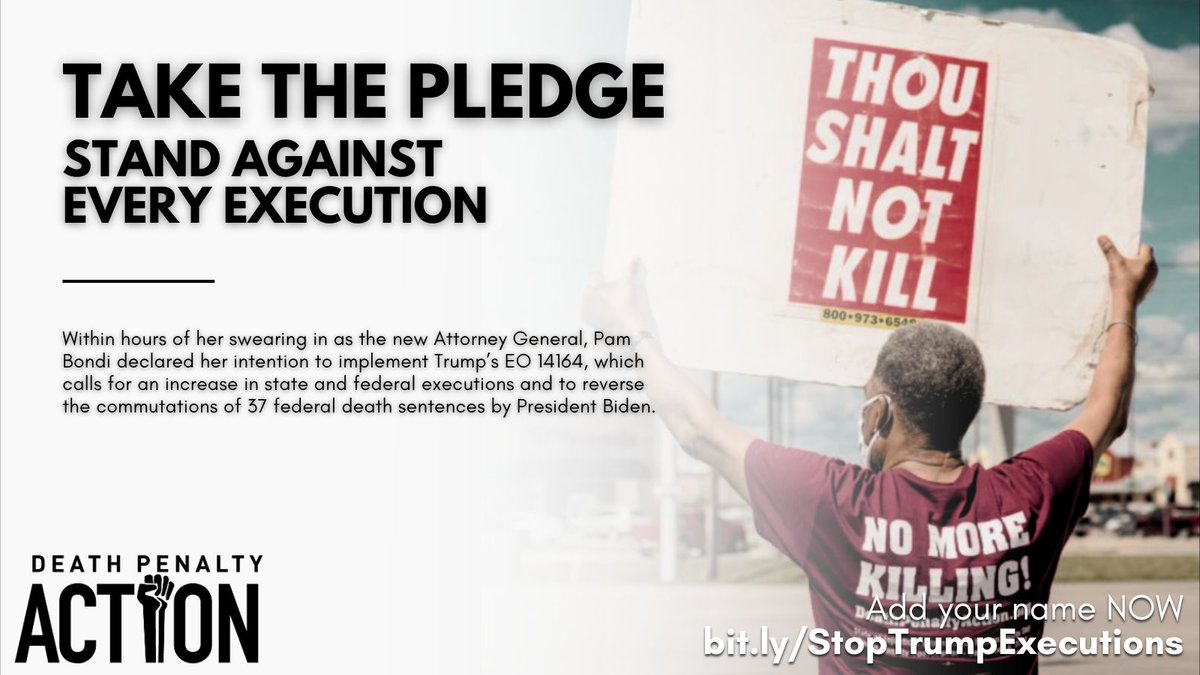 DeathPenaltyAct's tweet photo. No one should be killed in your name.
🖊️ Take the pledge to stand against ALL executions, without exception.
👉 https://t.co/fPHESUrzaT
#ChooseMercy #StopExecutions https://t.co/ZBWBBIH1QN