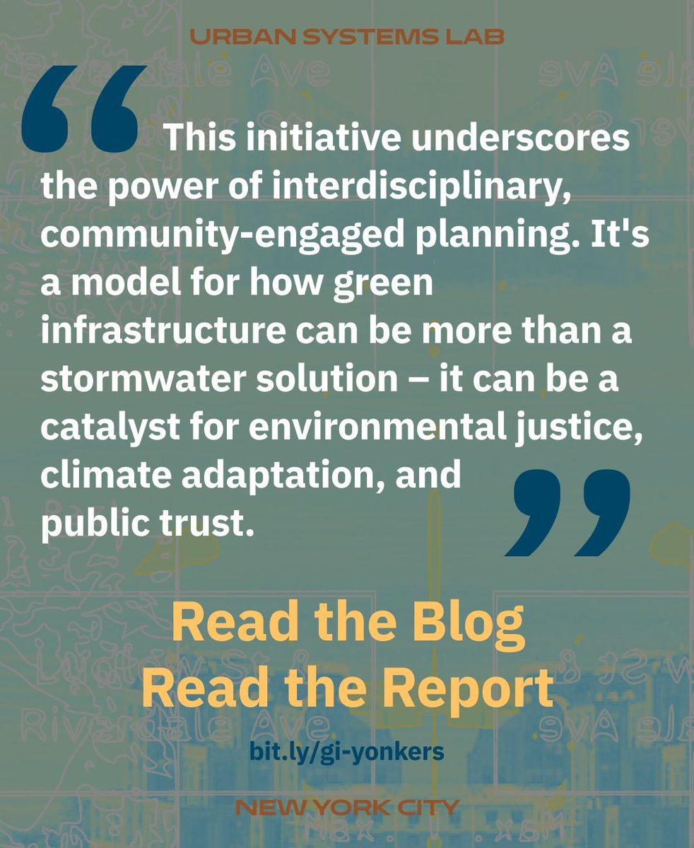 Discover how Groundwork Hudson Valley &amp; Urban Systems Lab joined forces to plan climate resilience in Southwest Yonkers through innovative green infrastructure. Their collaboration creates a model for community-centered environmental justice. Read more: bit.ly/gi-yonkers