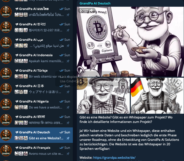 GrandPa_German's tweet photo. 📌 Wir veröffentlichen alle Informationen zum Projekt, Links, Dokumente und Updates hier:

👉 https://t.co/9YQWyt422u

Abonnieren Sie uns, um nichts zu verpassen! 🔔 Wir freuen uns auf Investitionen und Launches!
#Web3 #GrandPaAI #Airdrops #CryptoCommunity https://t.co/bmKGTXrgKf