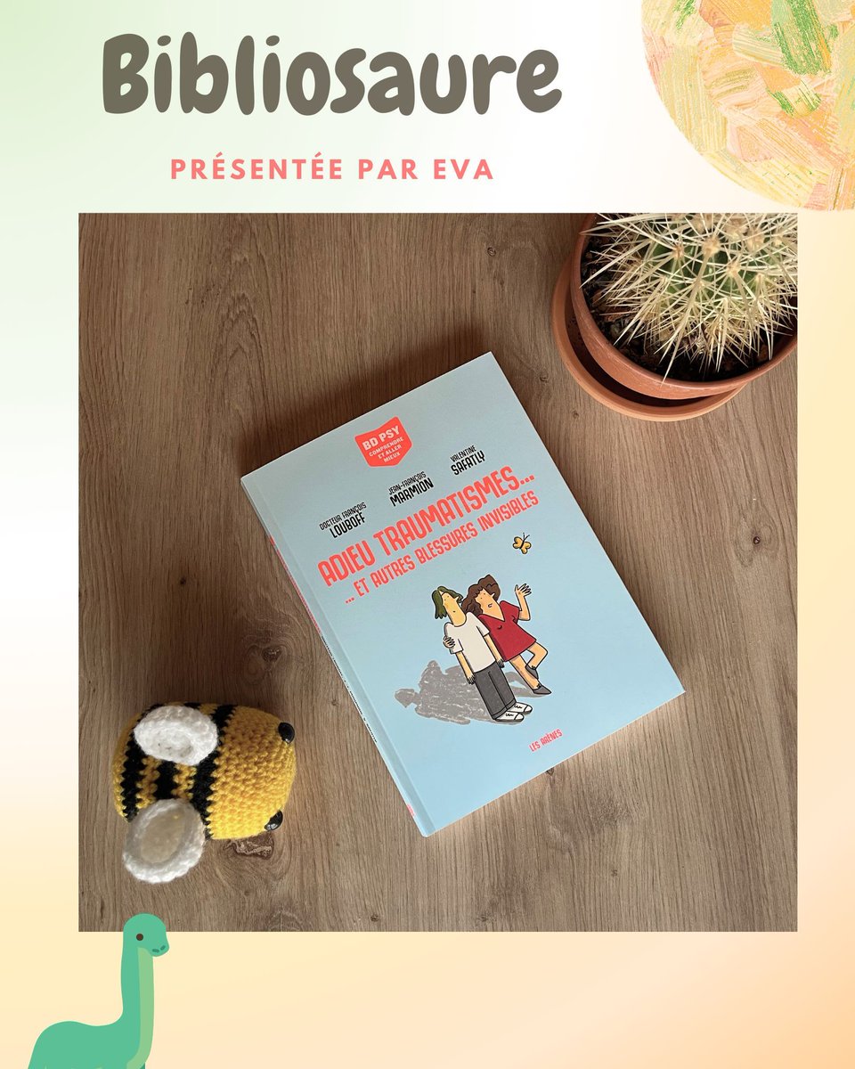 Aujourd’hui, Eva vous présente l’ouvrage “Adieu traumatismes…” 🦕
Connaissez-vous cet ouvrage ? Qu'en avez-vous pensé ? 
Retrouvez la fiche en entier sur instagram : instagram.com/raptor_neurops… 
◾Publication en partenariat avec les Éditions Les Arènes◾