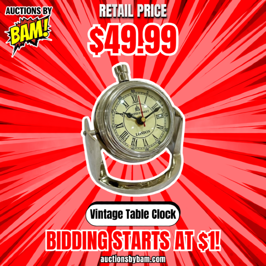 auctionsbybam's tweet image. Looking for a timeless addition to your decor? This Vintage Table Clock brings elegance to any room with its classic Roman numerals and vintage charm. ✨💫

Don't miss out – place your bid now! 🏃‍♀️🕔

🔗 bid.auctionsbybam.com/auctions/9262/…

#AuctionsByBAM #VintageVibes #TableClock