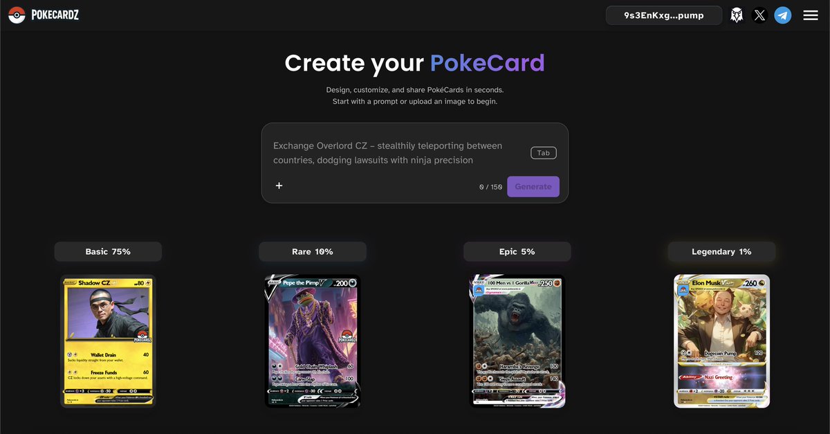 Developer Update!

We’ve been hard at work improving the Pokecards experience at pokecardz.io.

Here’s what’s new:
•Website UI has been refreshed for a smoother, cleaner user experience.

•Card Generator backend has been upgraded for better speed and reliability.