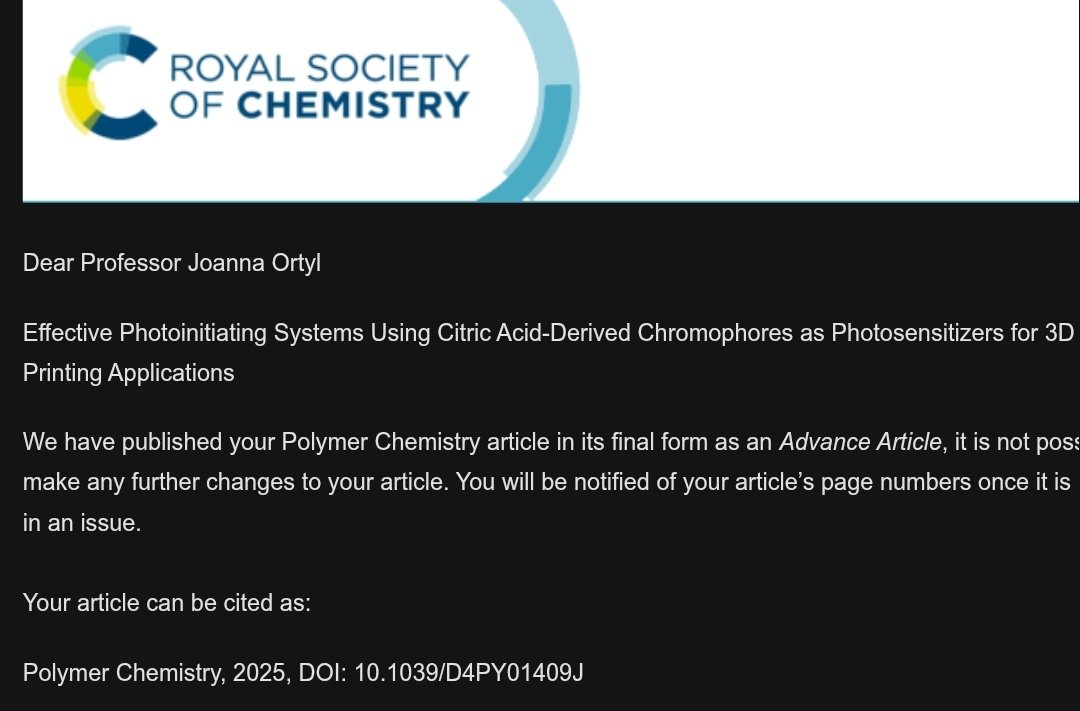 Joanna Ortyl (@joannaortyl) on Twitter photo Good news! <a href="/PolymChem/">Polymer Chemistry</a> <a href="/RoySocChem/">Royal Society of Chemistry</a> ‼️ Congratulations for <a href="/KatarzynaStarz5/">Katarzyna Starzak</a> ‼️ Good news! <a href="/PolymChem/">Polymer Chemistry</a> <a href="/RoySocChem/">Royal Society of Chemistry</a> ‼️ Congratulations for <a href="/KatarzynaStarz5/">Katarzyna Starzak</a> ‼️