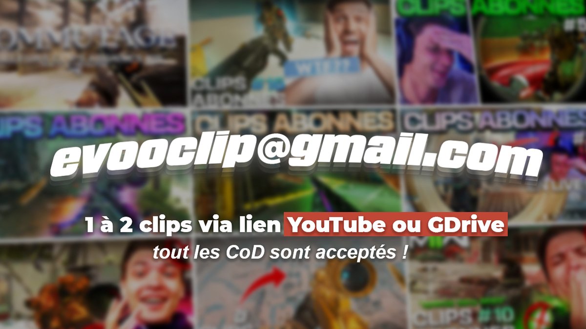 🚨ANNONCE🚨

Après une longue pause de plusieurs mois, je reprends la série des "Meilleurs Clips Abonnés" mais j'ai BESOIN DE VOUS !

–Envoyez votre clip sniper ici ⇾ evooclip@gmail.com
-1 à 2 clips par personne
-Lien YouTube ou GDrive
-Tous les CoD acceptés 

À vos clips ! 🫡