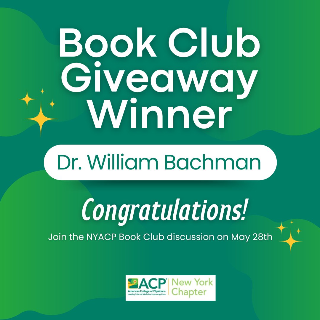 NYACP (@newyorkacp) on Twitter photo Congrats to Dr. William Bachman—winner of a signed copy of How Do You Feel by <a href="/DrJessiGold/">Jessi Gold MD MS</a>!
📅 Join the #NYACP Well-Being Committee for a discussion & author visit on May 28! Congrats to Dr. William Bachman—winner of a signed copy of How Do You Feel by <a href="/DrJessiGold/">Jessi Gold MD MS</a>!
đź“… Join the #NYACP Well-Being Committee for a discussion & author visit on May 28!