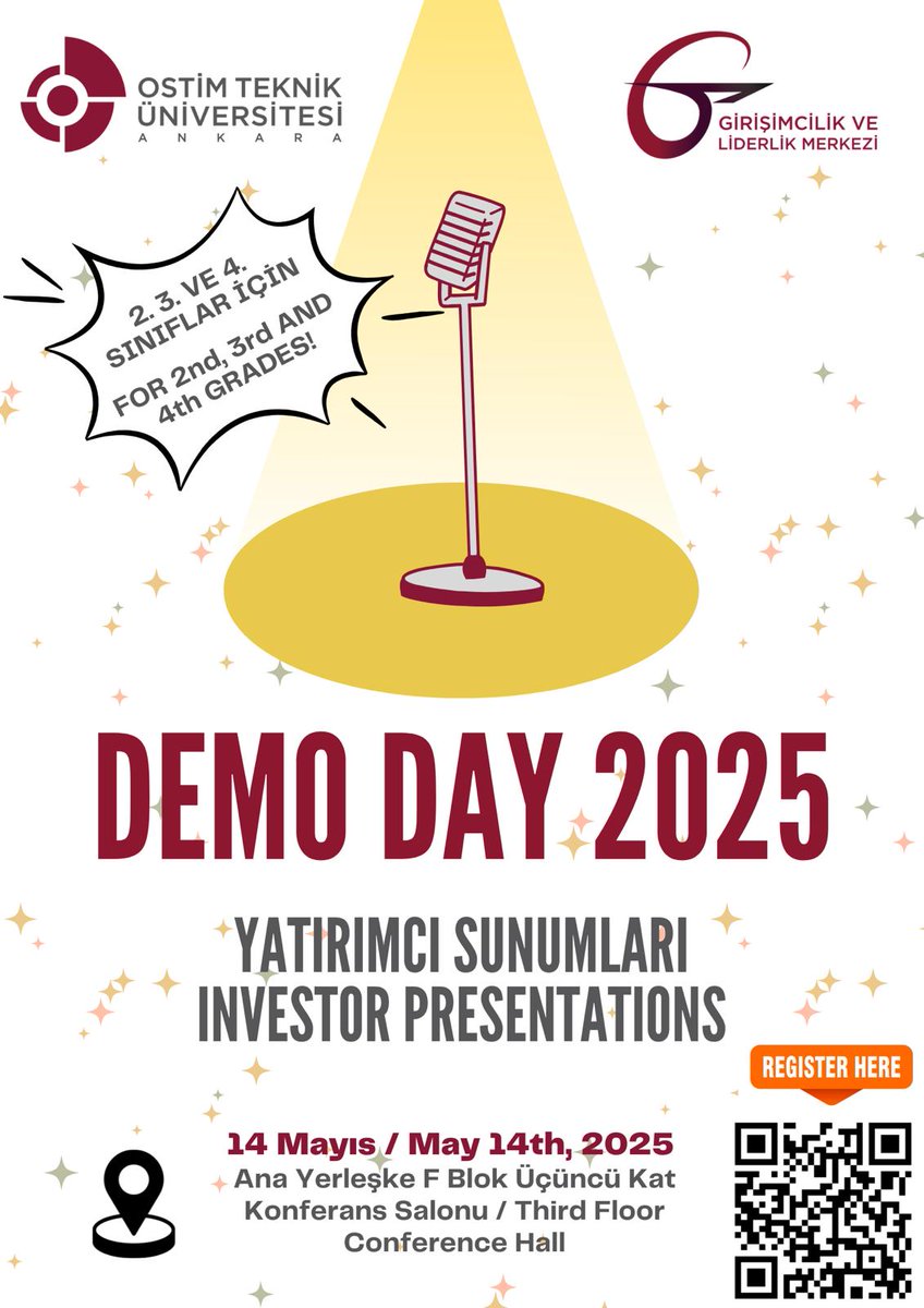 Girişimcilik ve Liderlik Merkezi (@ostimtechglm) on Twitter photo Demo Day 2025🚀 14 Mayıs'ta OSTİM Teknik Üniversitesi Ana Kampüs, F Blok, 3.Kat Konferans Salonunda📌
<a href="/ostimteknikuniv/">OSTİM Teknik Üniversitesi</a> Demo Day 2025🚀 14 Mayıs'ta OSTİM Teknik Üniversitesi Ana Kampüs, F Blok, 3.Kat Konferans Salonunda📌
<a href="/ostimteknikuniv/">OSTİM Teknik Üniversitesi</a>