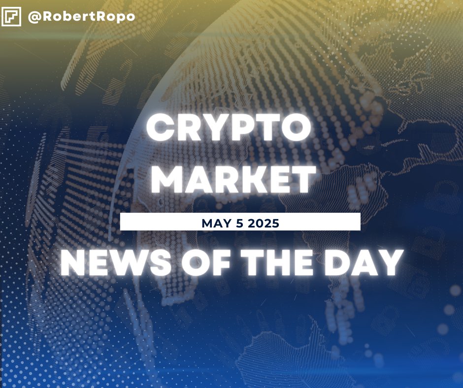 RobertRopo's tweet image. 🚨 Top 7 Crypto News Stories - May 5, 2025 🚀

1️⃣ Bitcoin Holds at $93K BTC trades at ~$93,000, testing $92K support after a $98K dip. $42M in ETF inflows (May 4) and MicroStrategy’s $180.3M buy (1,895 BTC) fuel $100K hopes. 📉 

2️⃣ AVAX at $20 with Gaming Buzz AVAX trades at…