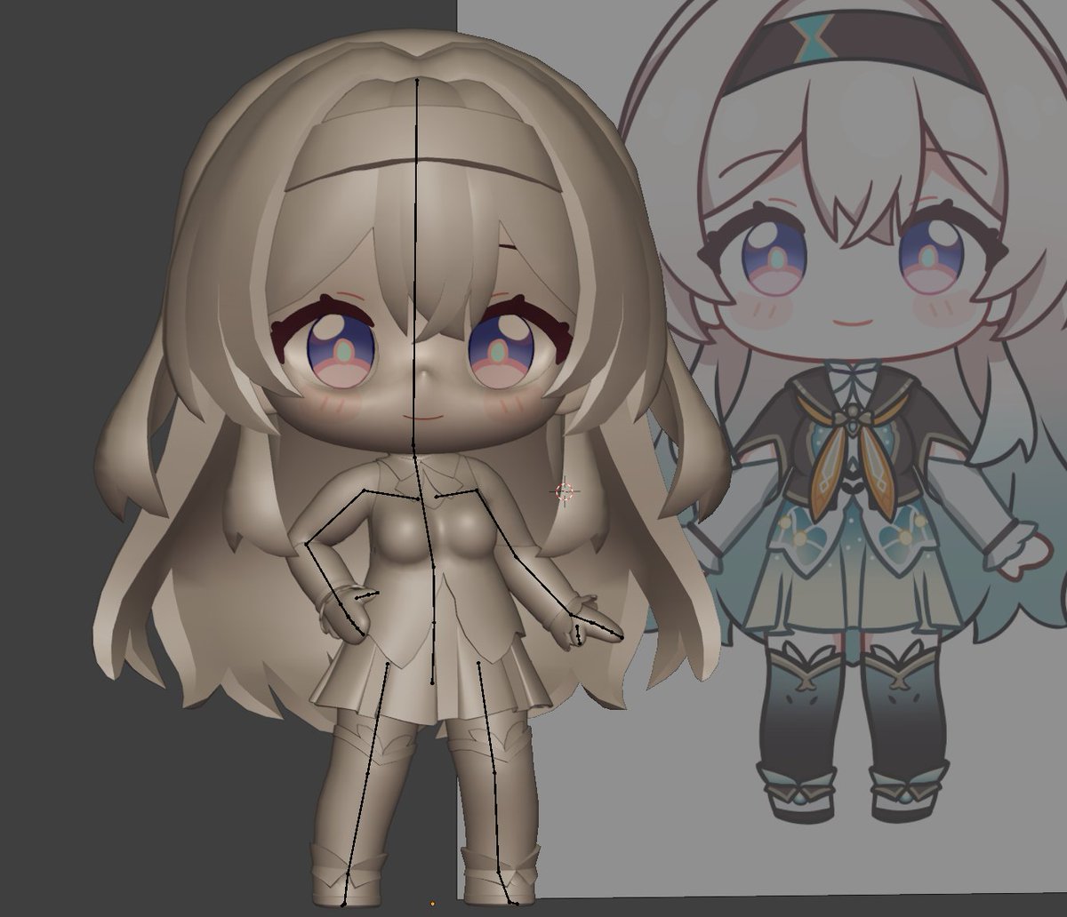 nauvalnever's tweet photo. #FireflyHSR WIP Part 4! Thank you everyone for joining my third stream! In that stream, we've added rigging for the body and some part of the clothes!

We’ll be continuing the model tomorrow at 8:00 PM ICT. Hope to see you there! : )
https://t.co/QdUljD5g2M

#3dart #3dmodeling https://t.co/7EucsaX7Xu