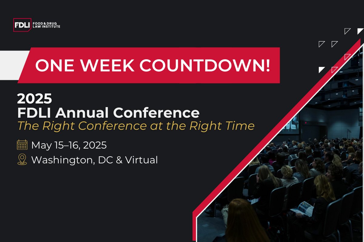 The countdown is on—just one week until the #FDLIAnnual25! In these unprecedented times, FDLI remains your trusted guide, helping you make sense of complex regulatory landscapes and find the answers you need to move forward with confidence. Register now: fdli.org/annual25