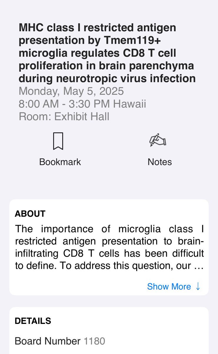 Aaron Johnson (@draaronjjohnson) on Twitter photo Come see Dr Marina Seady present her project on the role of MHC Class I molecules on CD8 T cell proliferation during neurotropic virus infection! <a href="/marinaseady/">Marina Seady</a> #IMMUNOLOGY2025 Come see Dr Marina Seady present her project on the role of MHC Class I molecules on CD8 T cell proliferation during neurotropic virus infection! <a href="/marinaseady/">Marina Seady</a> #IMMUNOLOGY2025