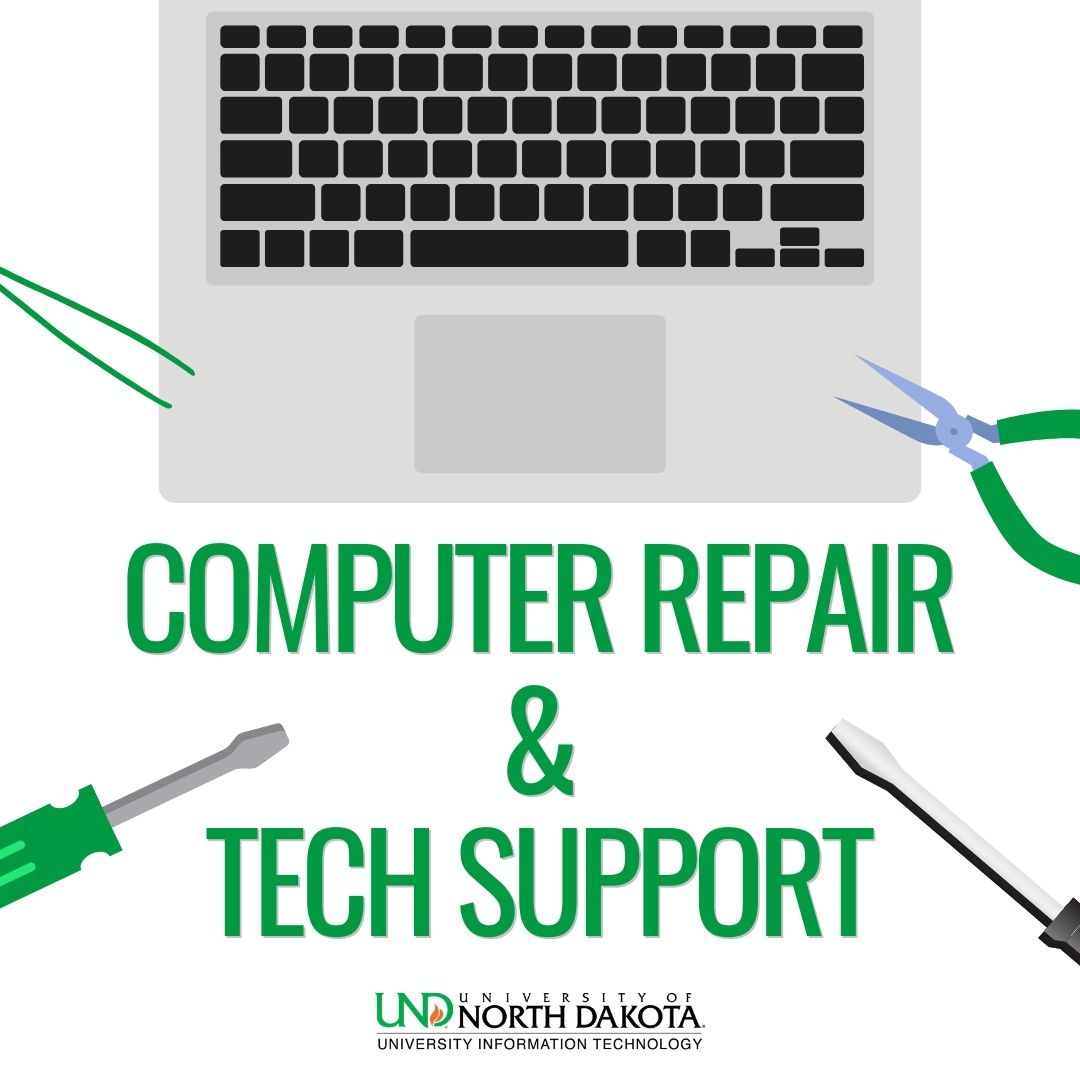 UNDTechAlert's tweet image. Tech troubles? We&apos;ve got your back! Get tech support and computer repair right here on campus. 🛠💻
📍 Stop by Chester Fritz Library, Room 133
#UNDproud #UITSupport #TechHelp