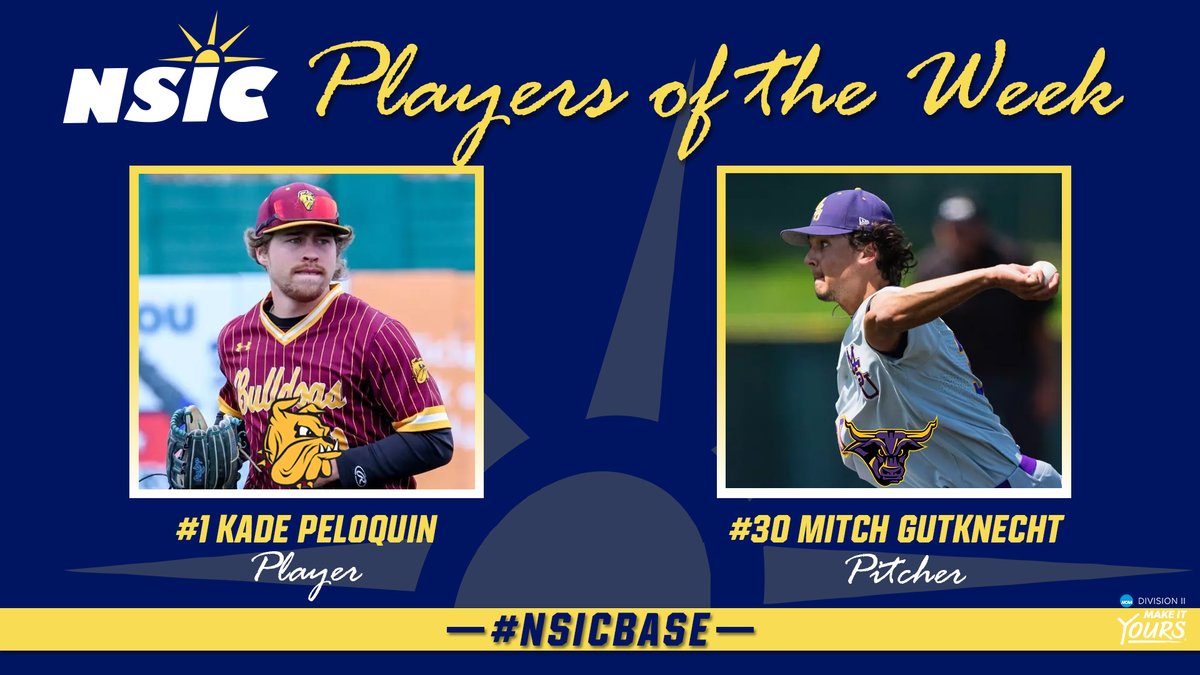 #NSICBase Release No. 10 
#NSICPOW 
Player: #1 Kade Peloquin – Minnesota Duluth
Pitcher: #30 Mitch Gutknecht – Minnesota State

Full Release: northernsun.org/news/2025/5/5/…