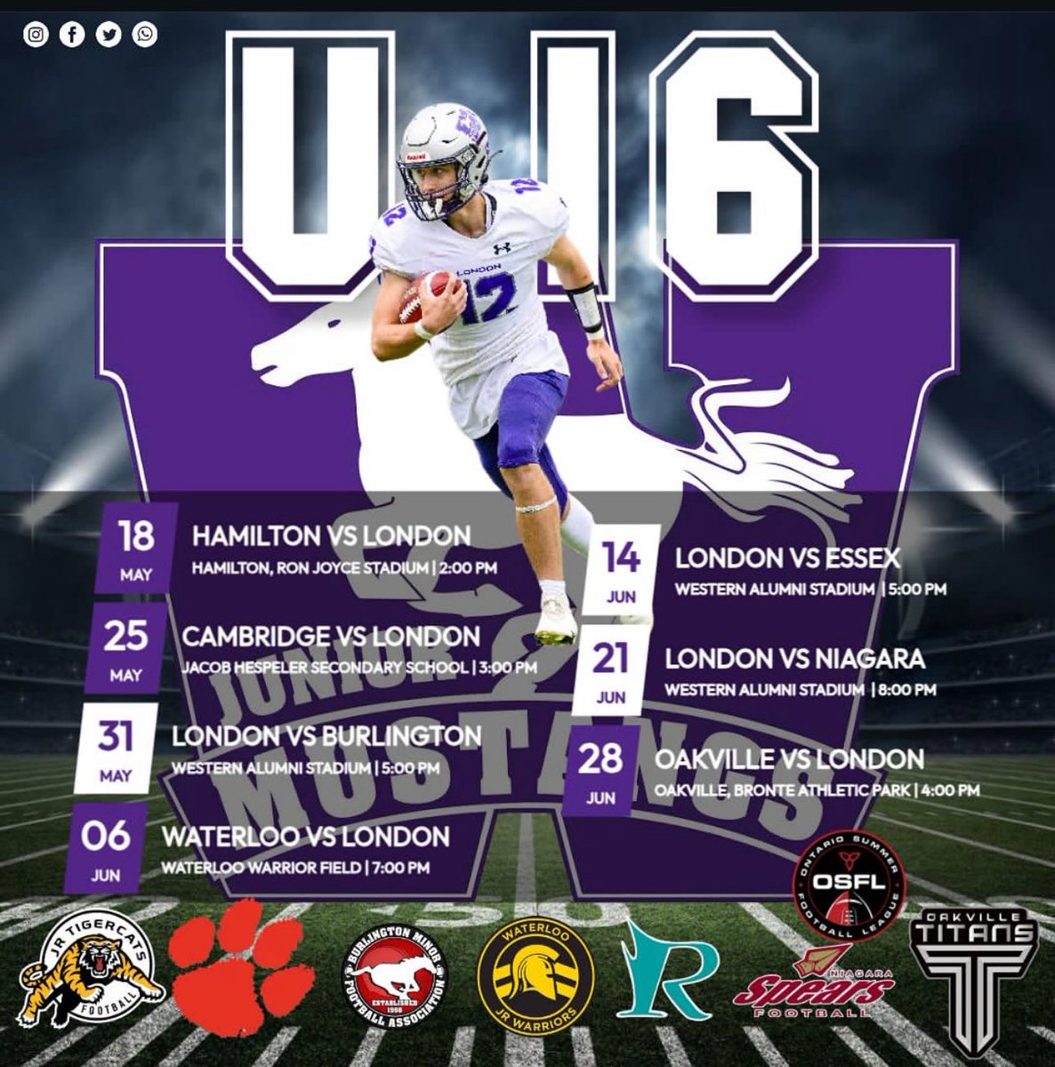 SamSimmonds1209's tweet image. This is the official schedule for the upcoming Junior Mustangs season🔜! Locked in‼️

@westernuFB 
@WesternMustangs 
@FootballOntario 
@onhsfball 
@chatfootball 
@FootballCanada