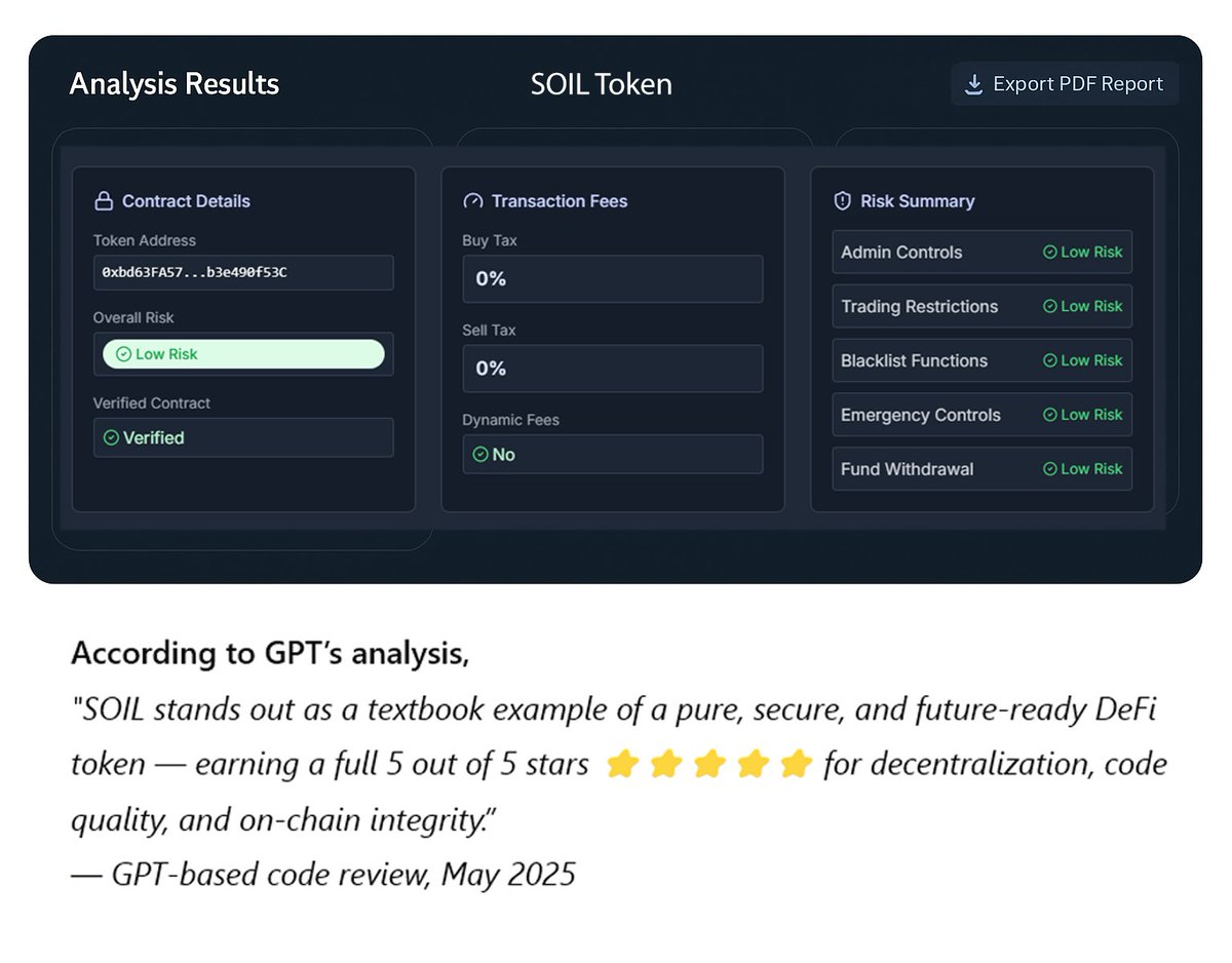 hexscout's tweet image. What exactly is this SOIL token that enables direct access to PulseChain?

A Token With Real Business Behind It. 💵

SOIL on PulseChain (Contract: 0xbd63FA573A120013804e51B46C56F9b3e490f53C | Chart: dexscreener.com/pulsechain/0x4…) is issued by SUN AG (Switzerland,…