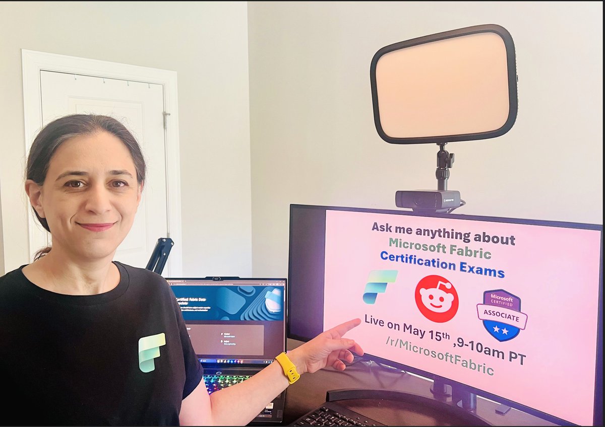 Join me for an "Ask Us Anything" session on preparing for and passing #MicrosoftFabric certification exams! #DP600 #DP700
📅 I’ll be live on Reddit from 9–10am PT on May 15th answering questions.
 👉 Register now and bring your questions!  aka.ms/fabricama/exam
#Certification
