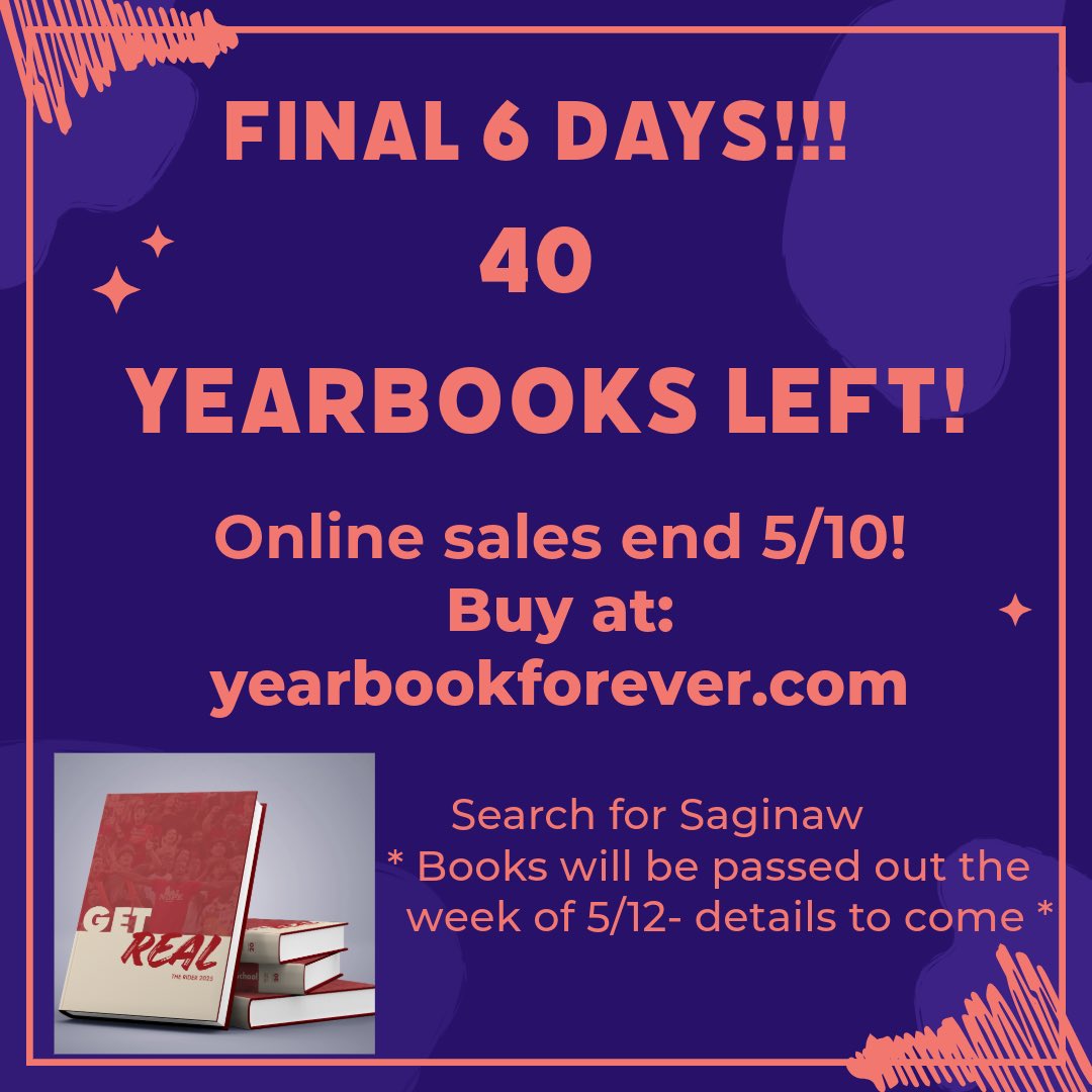 SHS ❤️💛 6 days left to buy! We only have 40 yearbooks left! Don’t miss out!
 
Order at yearbookforever.com or yearbookforever.com/school-store/n…